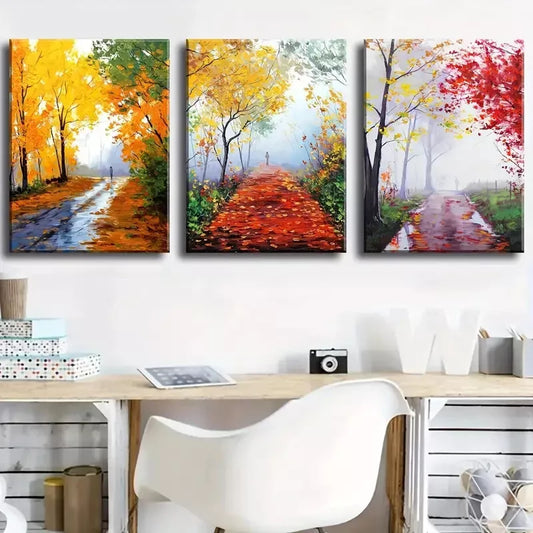 3pcs  Forest Scenery, Dream Minimalist painting Wall Art Set Canvas Framed 40x60cm - High Quality Print 100% Australian Made Wall Canvas Ready to Hang