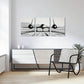 3pcs Black and White Airplane Military Aircraft Metal Print Ready to Hang Art
