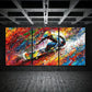 3pcs Skateboard Graffiti Colourful Painting Metal Print Ready to Hang Art