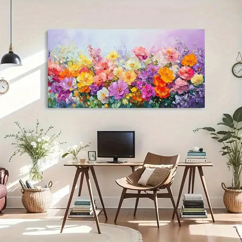 Vibrant Colorful Petals Perfect Wall Art Canvas Office Home Room Framed 120x60cm