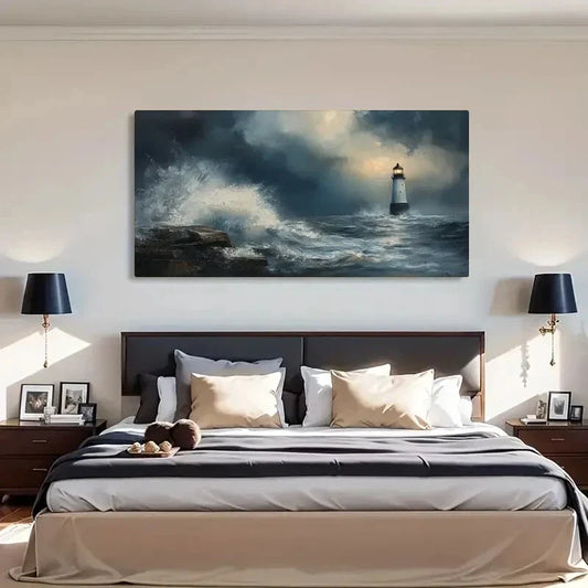 Ocean View Stormy Clouds Wall Art Canvas Office Home Room Framed 120x60cm