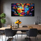 Abstract Puzzle Face Design Wall Art Canvas Office Home Room Framed 120x60cm