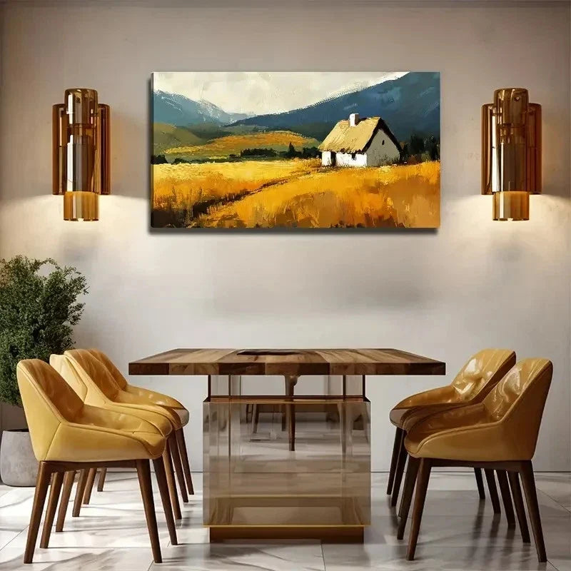 Small house In The Suburbs Wall Art Canvas Office Home Room Framed 80x45cm