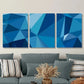 3pcs Blue and white gradient abstract Metal Print Ready to Hang Art
