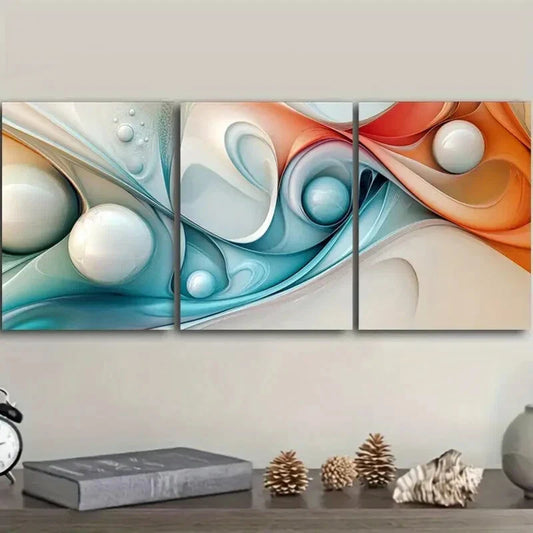 3pcs Colorful Spheres Design  Metal Print Ready to Hang Art