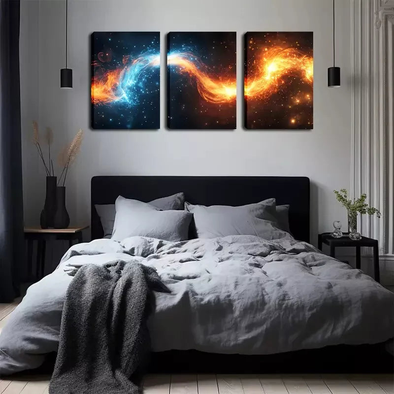 3pcs Vast Universe, Galaxy Wall Art Set Canvas Framed 40x60cm - High Quality Print 100% Australian Made Wall Canvas Ready to Hang