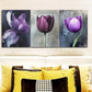 3pcs Elegant Purple Tulip Waterproof Wall Art Set Canvas Framed 40x60cm - High Quality Print 100% Australian Made Wall Canvas Ready to Hang