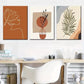 3pcs Modern bohemian stylish plant leaf line  Wall Art Set Canvas Framed 40x60cm - High Quality Print 100% Australian Made Wall Canvas Ready to Hang