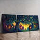 3pcs Art Deco Modern Forest Scene  Wall Art Set Canvas Framed 40x60cm - High Quality Print 100% Australian Made Wall Canvas Ready to Hang