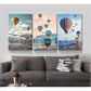 3pcs Vibrant Sky & Mountain Landscape Metal Print Ready to Hang Art