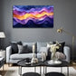 Blue Curve Suitable Decorative Wall Art Canvas Office Home Room Framed 80x45cm