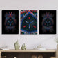 3pcs Abstract Dark Three-dimensional Colorful   Metal Print Ready to Hang Art
