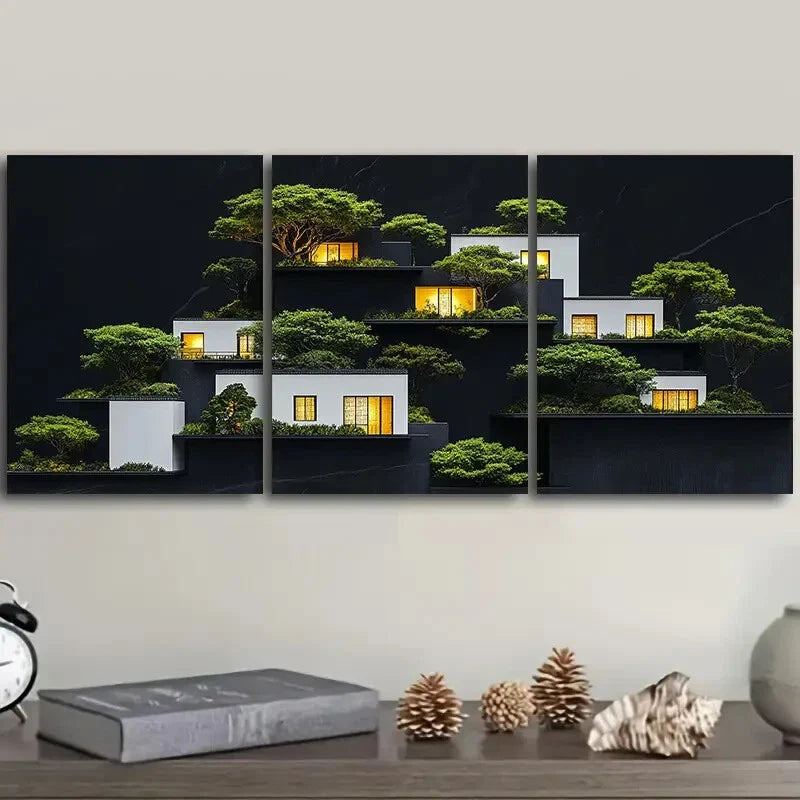 3pcs Ancient architecture Wall Art Set Canvas Framed 40x60cm - High Quality Print 100% Australian Made Wall Canvas Ready to Hang