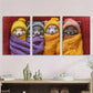 3pcs Whimsical Animal Adorable Hamster Metal Print Ready to Hang Art