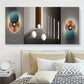 Teal Blue & Copper Accents Wall Art Canvas Office Home Room Framed 120x60cm