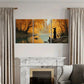 3pcs Autumn Forest Witch Cat River Landscape Metal Print Ready to Hang Art