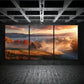 3pcs Misty Autumn Morning Scenery Rustic Country Metal Print Ready to Hang Art