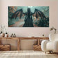 Gothic Vampire Mystical Forest Wall Art Canvas Office Home Room Framed 80x45cm