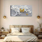 White Flower Golden Butterflies Wall Art Canvas Office Home Room Framed 120x60cm