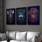 3pcs The Heads of Bulls Boars and Monkeys Wall Art Set Canvas Framed 40x60cm - High Quality Print 100% Australian Made Wall Canvas Ready to Hang