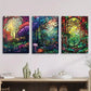 3pcs Colorful fantasy forest, magic forest Metal Print Ready to Hang Art