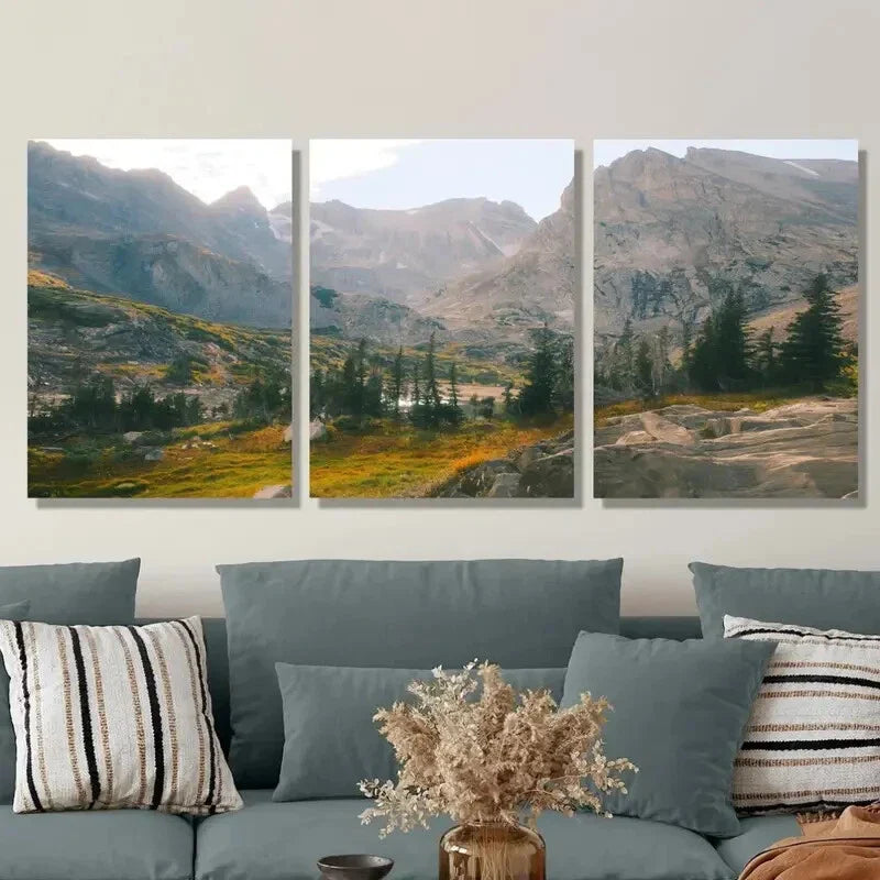 3pcs Spring & Summer Season, Landscape Theme Metal Print Ready to Hang Art