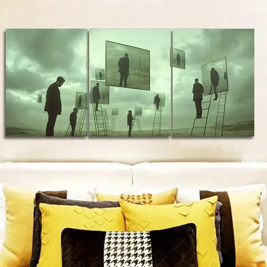3pcs   Surreal film, Painting Wall Art Set Canvas Framed 40x60cm - High Quality Print 100% Australian Made Wall Canvas Ready to Hang