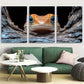 3pcs Lizard Poking His Head Out Of A Tree Metal Print Ready to Hang Art