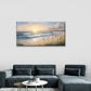 Beach Waves Grass Sunset Wall Art Canvas Office Home Room Framed 80x45cm