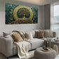 Olden Mandala Tree Golden Wall Art wall canvas office home room framed 120x60cm