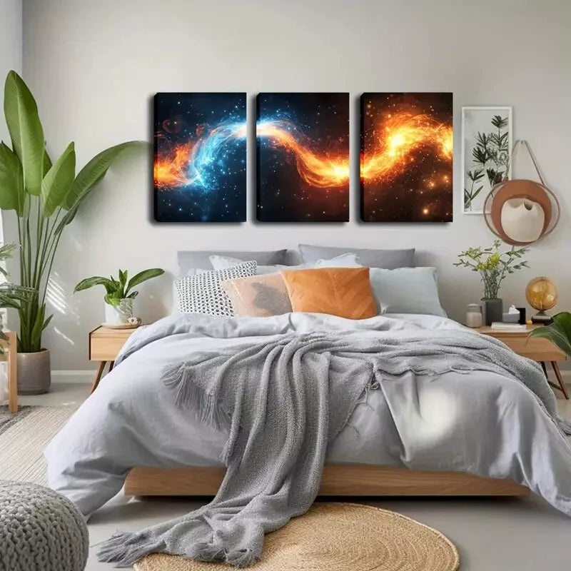 3pcs Vast Universe, Galaxy Wall Art Set Canvas Framed 40x60cm - High Quality Print 100% Australian Made Wall Canvas Ready to Hang