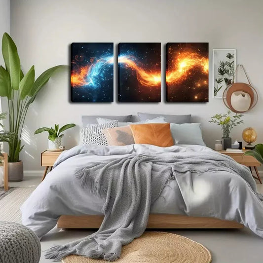 3pcs Vast Universe, Galaxy Wall Art Set Canvas Framed 40x60cm - High Quality Print 100% Australian Made Wall Canvas Ready to Hang