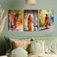 3pcs Vibrant Indian Watercolor Metal Print Ready to Hang Art