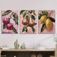 3pcs Fruit Oil Painting, Disco Fruit Mosaic Metal Print Ready to Hang Art