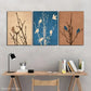3pcs Bird & Plant Silhouettes Minimalist Metal Print Ready to Hang Art