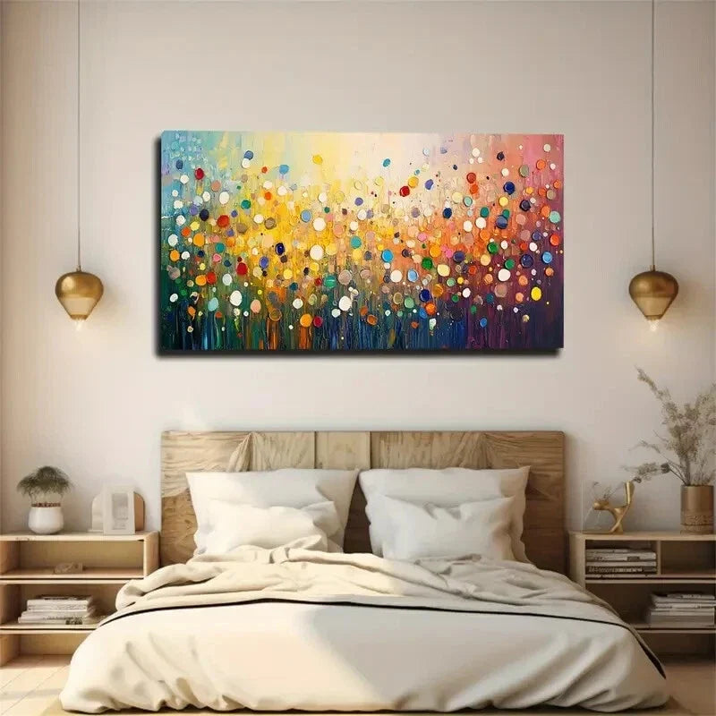 Filled with Colorful Dots Wall Art Canvas Office Home Room Framed 120x60cm