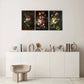 3pcs Neutral Art Prints Jewel Tone Moody Floral Metal Print Ready to Hang Art
