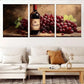 3pcs   Wine Bottle and Grapes Rustic Kitchen  Wall Art Set Canvas Framed 40x60cm - High Quality Print 100% Australian Made Wall Canvas Ready to Hang