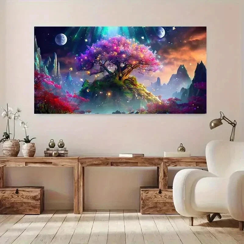 Magical Starry Planets wall canvas office home room framed 120x60cm