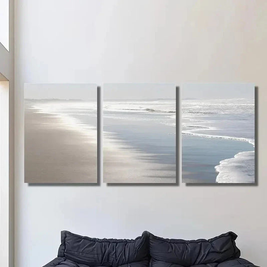 3pcs beautiful and boundless ocean, fresh Metal Print Ready to Hang Art
