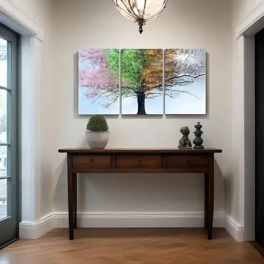 3pcs Colorful Tree Picture  Metal Print Ready to Hang Art