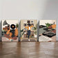 3pcs Fashion Art Posters Urban Art Trendy Art Metal Print Ready to Hang Art