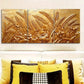 3pcs   Featuring Ears of Wheat And Flowers  Metal Print Ready to Hang Art
