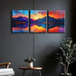 3pcs A Beautiful Painting of the Mountains Wall Art Set Canvas Framed 40x60cm - High Quality Print 100% Australian Made Wall Canvas Ready to Hang