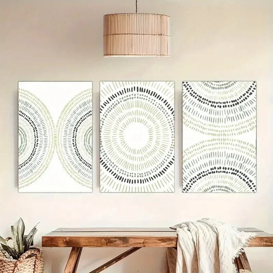 3pcs Abstract Art Geometric Poster Dormitory Metal Print Ready to Hang Art