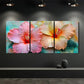 3pcs Dew Peach & Aqua Floral Modern Metal Print Ready to Hang Art