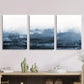 3pcs Abstract Navy Blue Watercolor Metal Print Ready to Hang Art