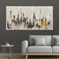 Modern Cityscape Mural Neutral Wall Art Canvas Office Home Room Framed 80x45cm