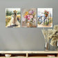 3pcs Pastoral Bicycle Landscape Metal Print Ready to Hang Art