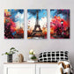 3pcs Eiffel Tower Graffiti Colorful Paris Citysca Metal Print Ready to Hang Art